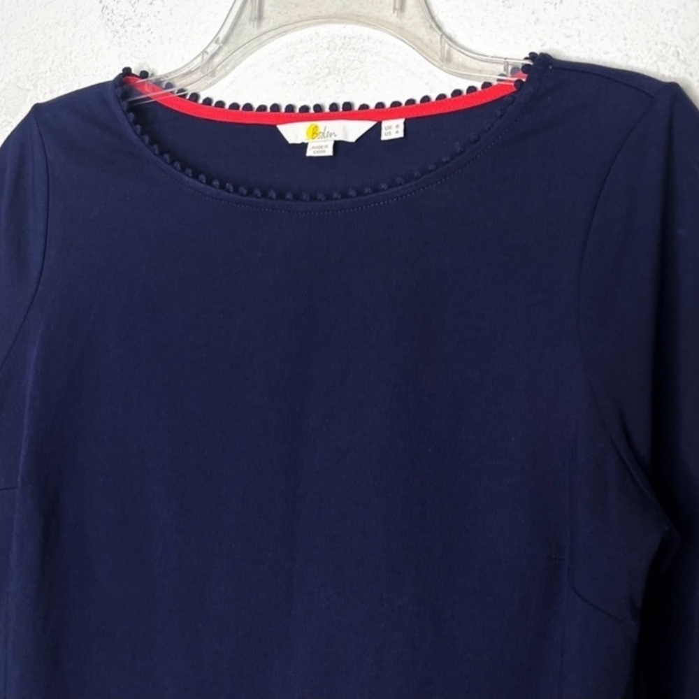 Boden Jersey Broderie Eyelet Overlay Blouse - Picture 6 of 12